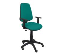 Chaise Elche Contact permament de base Tissu Turquoise Structure polyamide noire Accoudoir 1D Sans appui-tête Roulettes pour moquette