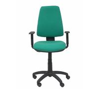 Chaise Elche Contact permament de base Tissu Vert émeraude Structure polyamide noire Accoudoir 1D Sans appui-tête Roulettes en nylon 50 mm