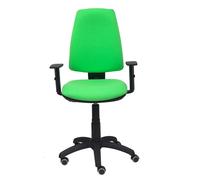 Chaise Elche Contact permament de base Tissu Vert pistache Structure polyamide noire Accoudoir 1D Sans appui-tête Roulettes pour moquette