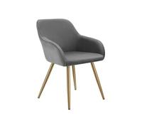 Chaise élégante aspect corde avec forme ergonomique gris/doré