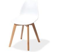 Chaise Élégante Moderne Keeve Empilable Structure en Bois de Bouleau Clair et Assise en Plastique x 4 Veba 1 G