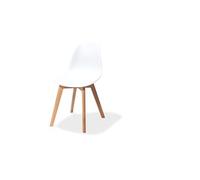 Chaise Élégante Moderne Keeve Empilable Structure en Bois de Bouleau Clair et Assise en Plastique x 4 Veba 1 G