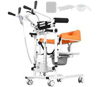 Chaise élévatrice électrique hydraulique pour patient avec pot amovible et siège divisé - Aide à la mobilité infirmière multifonction pour les soins paralysés et les personnes âgées