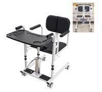 Chaise élévatrice pour patient, chaise de transfert hydraulique avec support de levage assisté pour le haut du corps, siège divisé à 180 ° pour un usage domestique