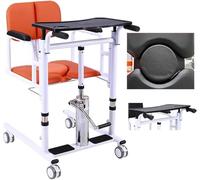 Chaise élévatrice pour patient, fauteuil roulant de salle de bain avec plateau de table à manger, ouverture et fermeture faciles à 180°, dossier inclinable à 95°, capacité de charge 150 kg, idéal pour