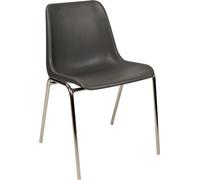 Chaise empilable anthracite tube d'acier chromé sans accoudoirs