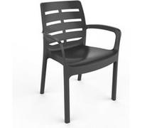 Chaise empilable avec accoudoirs en résine anthracite BOR16CA