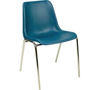 Chaise empilable bleu pigeon tube d'acier chromé sans accoudoirs