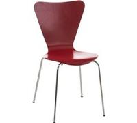 CLP Chaise Empilable Calisto en Bois - Assise Ergonomique - Chaise de Salle d'Attente en Bois Chaise, Hauteur Assise 45 cm -Couleurs au Choix:, Couleur:Rouge