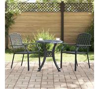 Chaises de jardin 4 pcs empilables en acier anthracite