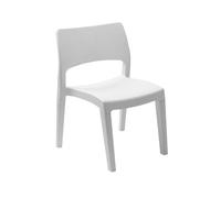 Chaise empilable en résine - PROGARDEN - Klik Klak - Blanc - Usage intérieur et extérieur