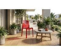 Chaise empilable Jewel par Weber Industries - Rouge transparent