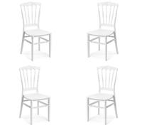 Chaise empilable - NAPOLEON - NAPOLEON 4 - Blanc - Polypropylène - Intérieur/Extérieur