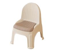Chaise Empilable Portables, Banc à Chaussures avec Coussinets Antidérapants, Moulage Monobloc en PP Respectueux de l'environnement pour Chambre, Salle de Bain, Salon(Beige,Large)