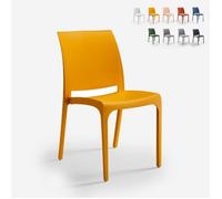 Chaise Empilable Pour Bar Restaurant Jardin Extérieur Intérieur Volga Bica - Orange