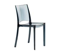 GRAND SOLEIL Grandsoleil Upon B-Side Transparente Chaise empilable, en Polycarbonate, Gris fumé foncé, 50 x 48 x 81.5 cm