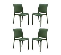Chaise empilable VOLGA en polypropylène vert - Lot de 2