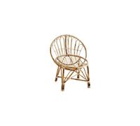 Chaise en bambou beige, assise d'appoint, uni - Madam Stoltz, Astra - 63x61x67 cm