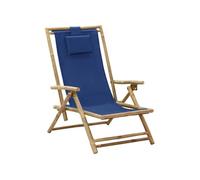 Chaise en bambou empilable pliable interieur H. 71 cm bleu