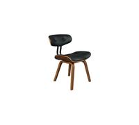 Chaise en bois de noyer marron, assise polyuréthane noire, dossier métal noir, style années 50 - Dutchbone, Chaya - 51x56x78 cm