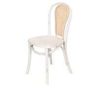 Sedia Biscottini En Bois Massif 43x47x88 cm Vienna Paille Blanc Anticato