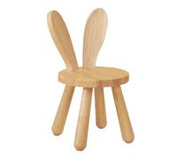 Chaise En Bois Massif, Chaise Pour Enfant En Bois Avec Dossier Oreilles de Lapin Et Dispositif AntidéRapant Chaise En Bois D'hévéa Pour Chambre D'enfant Chaise Pour Enfant 25cm Chaise de Chambre 25cm