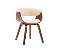 vidaXL – Lot de 2 chaises de salle à manger en bois courbé Crème tissu