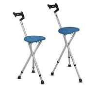 Chaise en canne pour personnes âgées, canne à siège pliant, tabouret de canne pour personnes âgées, béquilles multifonctions, chaise pliante, tabouret de chaise en canne, réglage de la hauteur à cinq