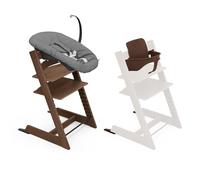 Chaise en Chêne Stokke Tripp Trapp (Warm Brown) avec Newborn Set & Baby Set (Warm Brown) - Design sûr, ajustable et ergonomique