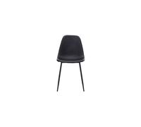 Chaise en cuir noir, uni, 1 place - House Doctor, Found - 43x53x84 cm