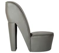 Chaise En Forme De Chaussure À Talon Haut Gris Similicuir Gris