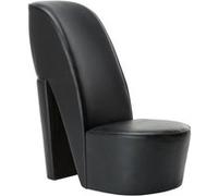 Vidaxl Chaise En Forme De Chaussure À Talon Haut Noir Similicuir Noir