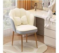 Chaise en forme de coquillage - Revêtement en velours avec pieds en métal - Assise fonctionnelle pour salon, chambre à coucher, bureau