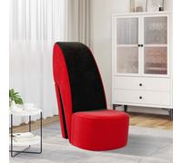 vidaXL Chaise en Forme de Talon Haut Siège Salon Salle de Séjour Maison Décoration Intérieur Chaise de Soirées à Thème Rouge Velours