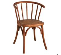 Chaise en hêtre et rotin, avec dossier rond