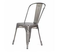 Chaise en métal brut aspect galvanisé - Style industriel