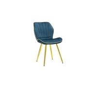 Mauro Ferretti Chaises Paris en tissu 77 cm Bleu & Or – Lot de 2