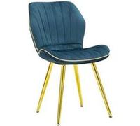 Mauro Ferretti Chaises Paris en tissu 77 cm Bleu & Or – Lot de 2