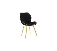 Mauro Ferretti – Chaise Paris en tissu 77 cm – Noir et Or – Lot de 2