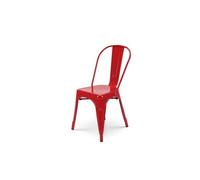 Chaise style industriel en métal rouge - Finition brillant