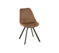 Chaise en métal et textile marron clair Stephen L 55 cm