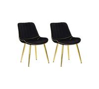 Chaise en métal et tissu Paris (Lot de 2) noir et doré