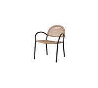 Chaise en métal noir et beige Chair