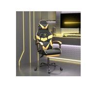 Vidaxl Chaise De Jeu Avec Repose-Pied Noir Et Doré Similicuir Multicolore