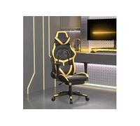 Chaise de Jeu de Massage avec Repose-pied Noir&Doré Similicuir Bureau vidaXL