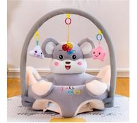 Chaise en peluche pour bébé avec arche suspendu jouets - KALAVIKA - Gris - Enfant - 6 mois et plus
