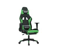 Vidaxl Chaise De Jeu Avec Repose-Pied Noir Et Vert Similicuir Multicolore