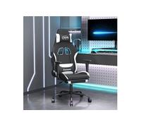 Vidaxl Fauteuil De Jeu Pivotant Avec Repose-Pied Noir Et Blanc Tissu Multicolore