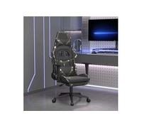 Vidaxl Chaise De Jeu Avec Repose-Pied Noir Et Camouflage Similicuir Multicolore