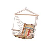 Outsunny Chaise Suspendue hamac de Voyage Respirant Portable dim. 100L x 106H cm Coton macramé Polyester Multicolore rayé